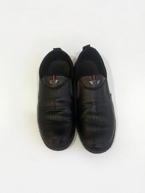 Black Leather Slip-On Loafers